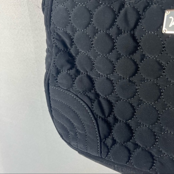 Vera Bradley Black Quilted Rounded Foldover Shoulder Bag - Picture 3 of 5